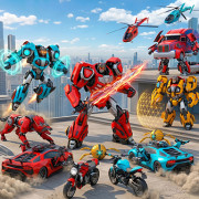 Flying Robot Transform Car Games