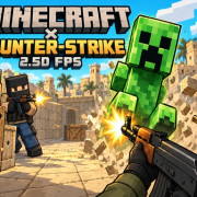 Minecraft &amp;times; Counter Strike: 2.5D FPS