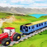 Chained Tractor Towing Train Game