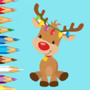 Coloring Book: Cute Christmas Reindeer